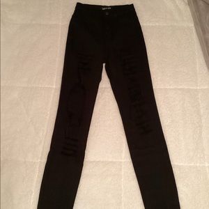 High rise ripped black jeans by fashion nova